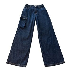 Princess Polly Dark Wash Wide-Leg Denim Jeans Women’s 6